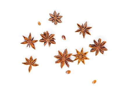 Star anise on white backgroundの写真素材