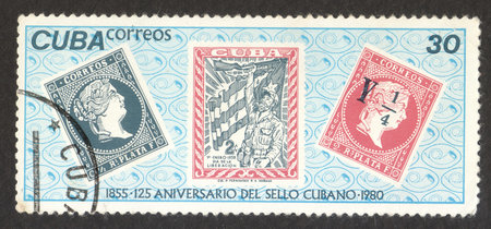 MOSCOW RUSSIA - CIRCA NOVEMBER 2017: a post stamp printed in CUBA dedicated to the 125th...