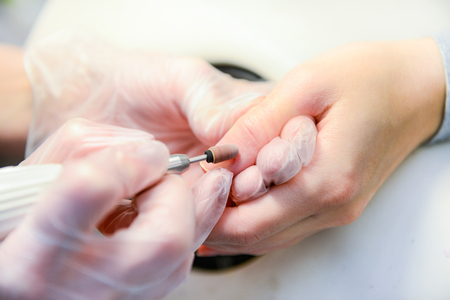Manicure in processの写真素材