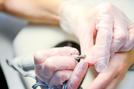 Manicure in processの写真素材