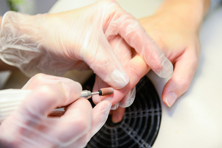 Manicure in processの写真素材