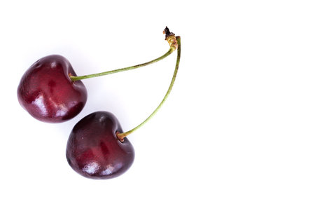 Cherries on white clean background