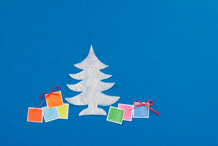 colored gifts and treeの写真素材