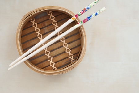 traditional bamboo potの写真素材