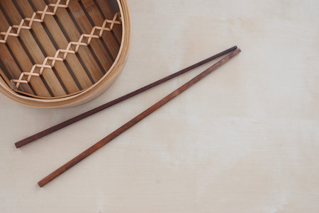 traditional bamboo potの写真素材