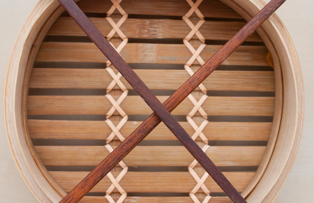 traditional bamboo potの写真素材