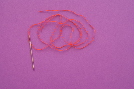 colored threadsの写真素材