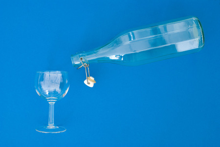 bottle and glassの写真素材