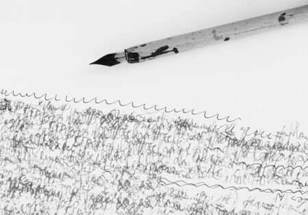 feather and calligraphyの写真素材
