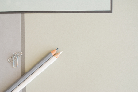 pencils on paperbackgroundの写真素材