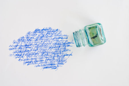 ink pot and calligraphy
