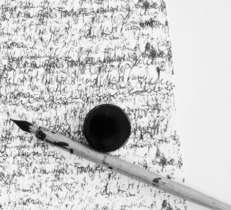 feather and calligraphyの写真素材