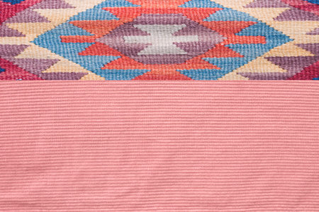 ethnic folk design on pink textile