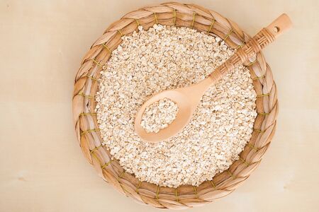 top view of oat on natural background - studio shotの写真素材
