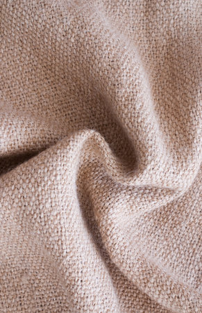 close up of beige woolen texture - fashionable backgroundの写真素材