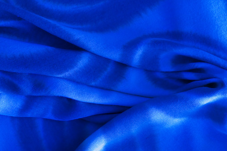 blue wrinkled cotton textile - close upの写真素材