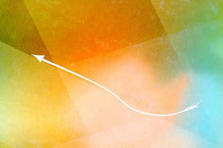 white arrow on graphic background designの写真素材