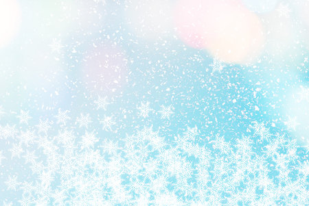 snow effect - blue abstract background - christmas designの写真素材