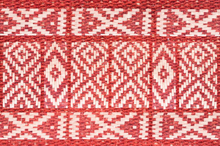 ethnic ornament on natural linen textile