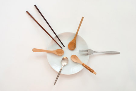 sharing concept - wooden spoon