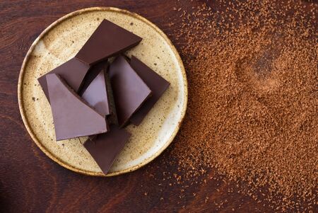 Chocolate and cocoa powderの写真素材