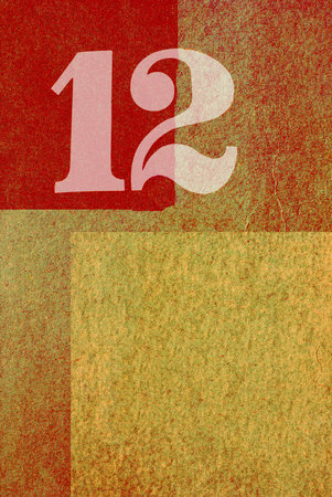 old fashioned number six on textured abstract background - earthy colors - graphic design