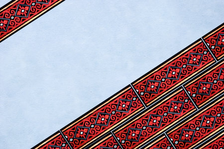 traditional indian design - ornaments on paper background - text spaceの写真素材