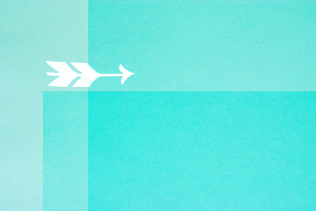 vintage arrow printed on antique  turquoise paper texture