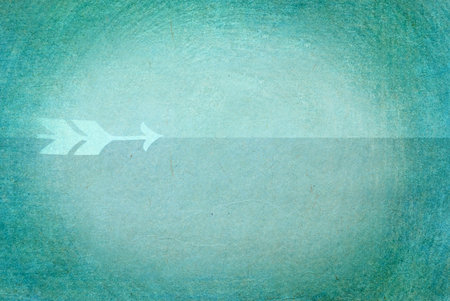 vintage arrow printed on green antique  paper texture