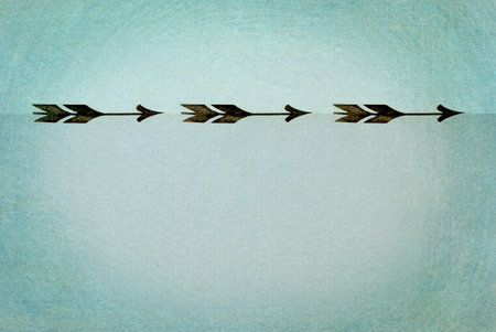 vintage arrow printed on green antique  paper texture