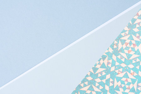 Creative designer desktop from above with design objects, copyspace for your text - top view
