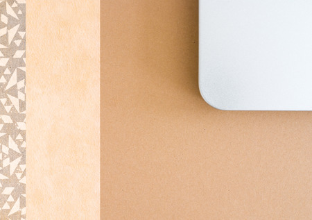 Creative designer desktop from above with design objects, copyspace for your text - top viewの写真素材