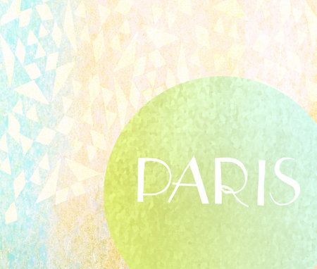 Paris vintage postcard - paper silhouette of Eiffel Tower - text spaceの写真素材