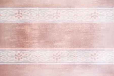 hand painted Mapuche Design on earthy color wall backgroundの写真素材