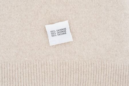 Close up of cashmere Texture - Text space - Label 100% Cashmereの写真素材