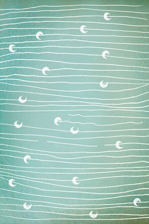 little flower ornaments on watercolor backgroundの写真素材
