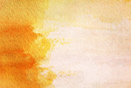 yellow watercolors on textured backgroundの写真素材