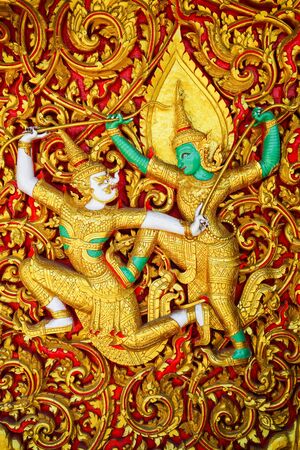 Generic Ramayana Thai Art Sculpture to decorate Buddhist church.の写真素材