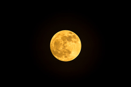 Full moon in dark sky nightの写真素材