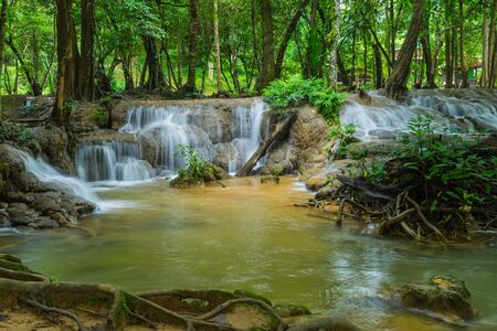 Kroeng Krawia Waterfall in  Khao Laem National Park of Kanchanaburi, Thailandの写真素材