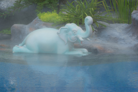 Bangkok, Thailand - December 4, 2017: Elephant sculpture, the animal in Thai literature Himmapan to decorate the Royal Crematorium of King Rama IX exhibitionのeditorial素材