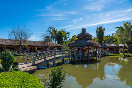 Mae Hong Son, Thailand - January 25, 2018: Santichon village, a small Chinese Yunnan village where is the travel destination for tourists in Pai, Mae Hong Son, Thailandのeditorial素材