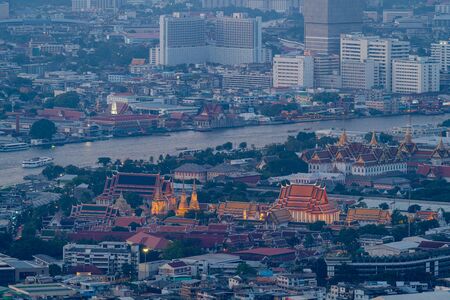 City of Bangkok where is the capital city of Thailand covering with air pollution creating unclear scene and unhealthy.の写真素材
