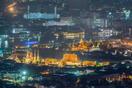 City of Bangkok  where is the capital city of Thailand covering with air pollution creating unclear scene and unhealthy during twilightの写真素材
