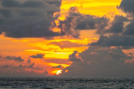 Beautiful and colorful sky and clouds during sunset in sunny dayの写真素材