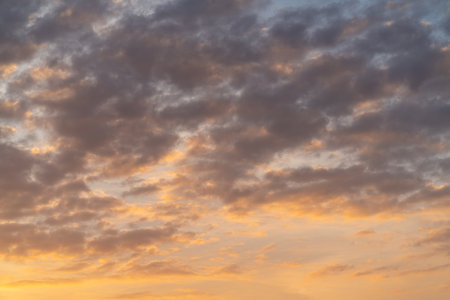 Sunset sky with clouds background,sunset sky with clouds and sunの写真素材