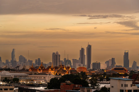 Bangkok cityscape with beautiful grand palace.の写真素材