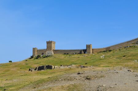 The Genoese fortress - a fortress in the town of Sudak.Crimeaのeditorial素材