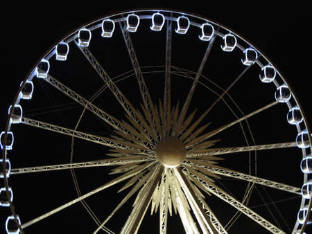 A Ferris Wheel at Night.の写真素材