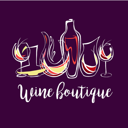 Wine boutique iconのイラスト素材